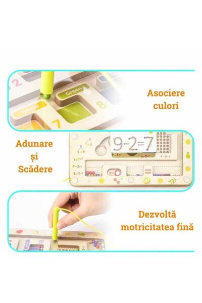 Picodino Magnetic wooden maze game, Romanian version - Sorting, Classification and Mathematics