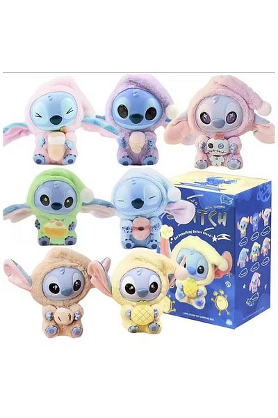 Stitch دمية ليلو اللطيفة من لابوبو ديزني، صندوق أعمى، دمية من الفينيل، قطعة واحدة، عشوائية