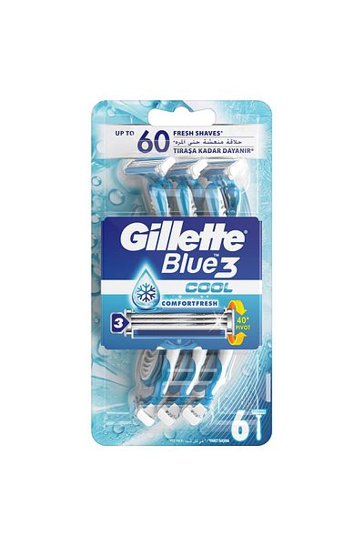 Gillette -blue-3-cool-disposable-6-pcs
