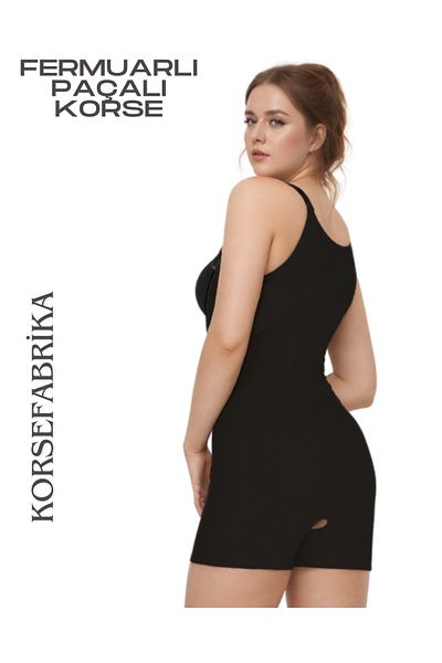 KORSEFABRİKA Short Legs Underbust Body Corset with Clips and Zipper