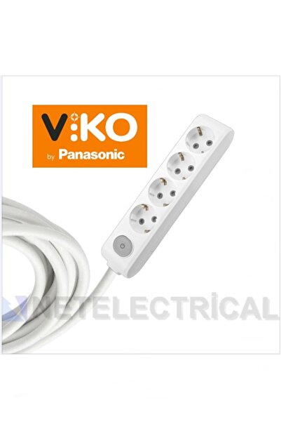 NETELECTRİCAL Multi-let | Dörtlü 3 Metre Anahtarlı Topraklı Yan Fişli 4'lü 3 M 3x2.5 Ttr Kalın Kablolu