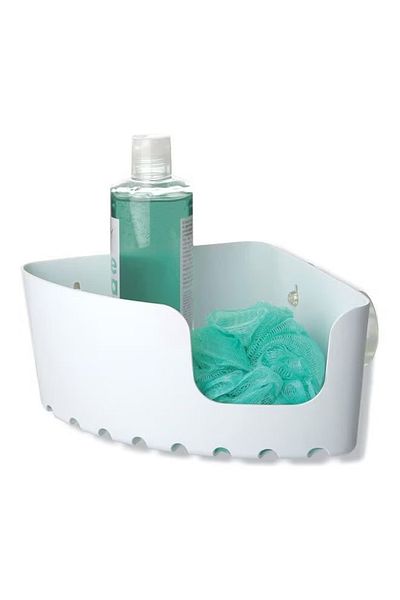 rexa Corner Storage Basket – White 20.5x20.5x11cm Space-Saving Organizer