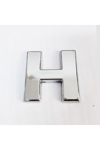 Kuzgun Online Shop Cemax Letter H 3.75 cm with Chrome Adhesive
