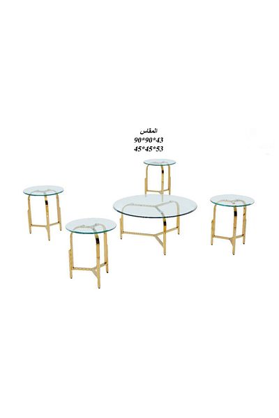 DEC4 Steel and glass serving table set
