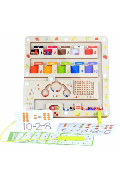 Picodino Magnetic wooden maze game, Romanian version - Sorting, Classification and Mathematics
