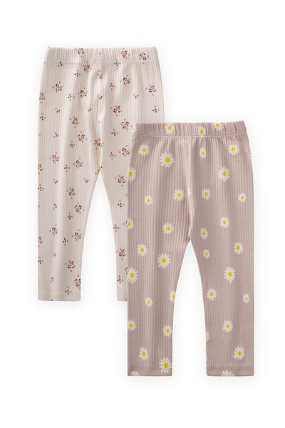 Cigit Set of Two Leggings 1-8 Years A.Beige Powder
