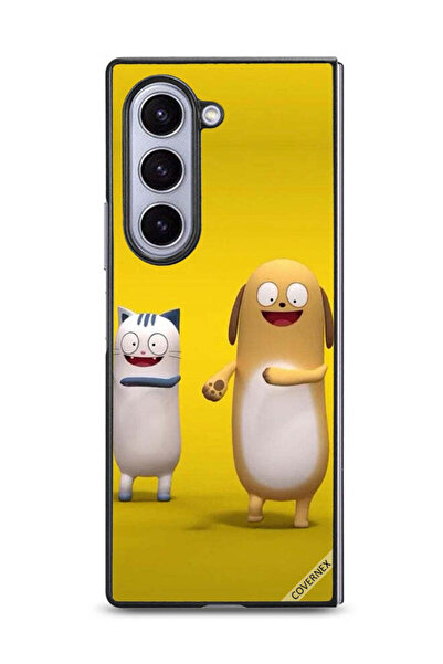 Covernex غطاء حماية لهاتف Samsung Galaxy Z Fold6 بتصميم قصة قطة وكلب