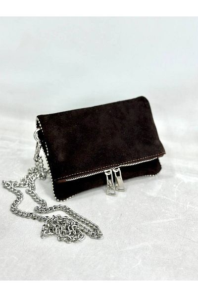 My Easy Shop Women's Bag Genuine Suede Leather Chain Strap