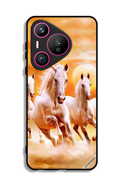 Covernex غطاء حماية لهاتف هواوي بيورا 70 - خيول تركض