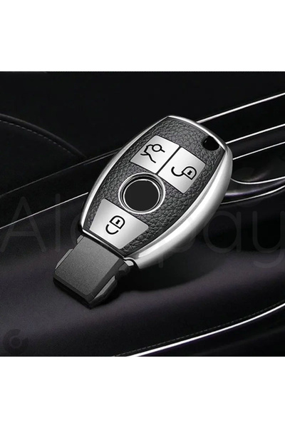 Alazpay Θήκη κλειδιού TPU με δερμάτινη εμφάνιση για Mercedes A B C E S G Seri...