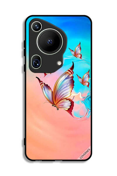 Covernex غطاء حماية لهاتف هواوي بيورا 70 ألترا بتصميم فراشات تحلق فوق لون الطلاء