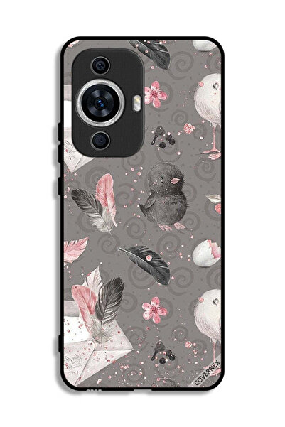 Covernex غطاء حماية لهاتف هواوي نوفا 12 لايت بنقشة ريش وفراخ