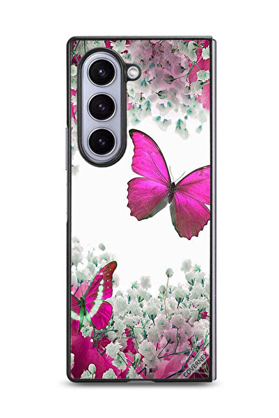 Covernex غطاء حماية لهاتف سامسونج جالكسي زد فولد 6 برسومات فراشات جميلة وورود...