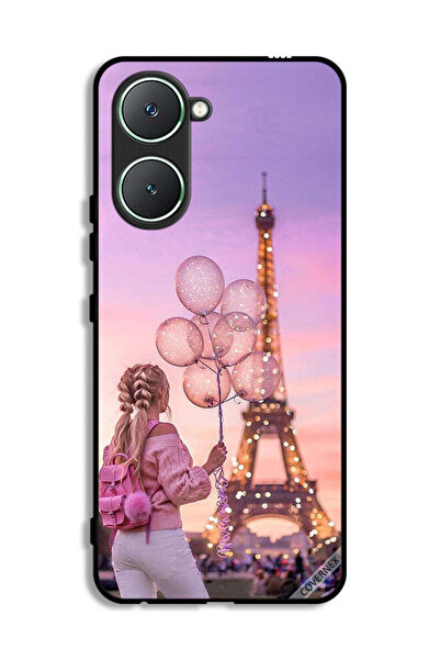 Covernex غطاء حماية لهاتف Vivo Y03 4G بطبعة فتاة تحمل بالونات