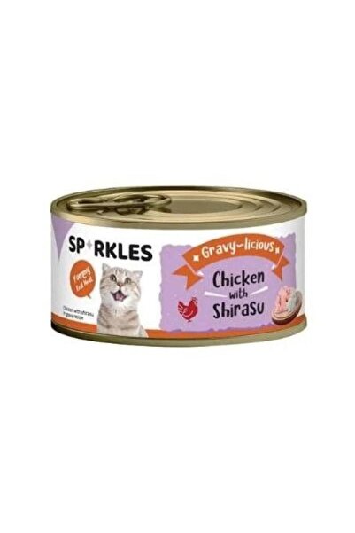 SPARKLES كارتون معلبات قطط سباركليز بنكهة الدجاج وسمك الشيراسو 80جم
