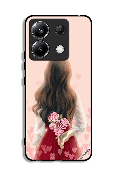 Covernex غطاء حماية لهاتف شاومي ريدمي نوت 13 برو 5G، فتاة تخفي الزهور