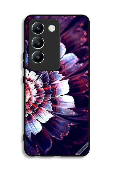 Covernex غطاء حماية لهاتف Vivo Y100 4G مزين بزهرة كبيرة عاكسة على الجانب الأيسر