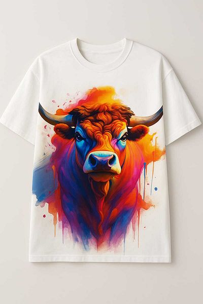 Sende Yakala Bull Printed Oversize Thisirt
