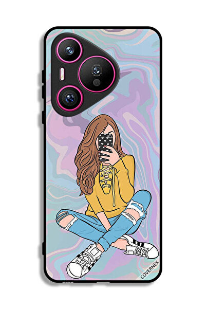 Covernex غطاء حماية لهاتف هواوي بيورا 70 مع صورة فتاة