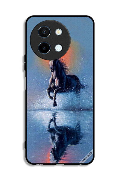 Covernex غطاء حماية لهاتف Vivo Y38 5G، رسم حصان يركض في الماء