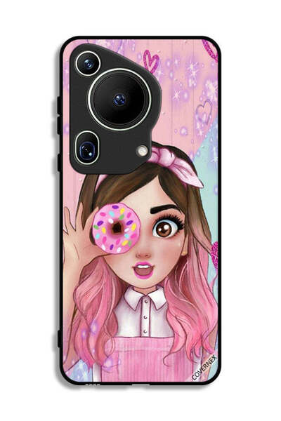 Covernex غطاء حماية فائق لهاتف هواوي بيورا 70 بتصميم فتاة محبة للدونات