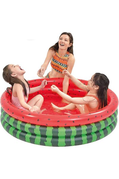 rexa Inflatable Paddling Pool, 47" x 12in" Kiddie Swimming Pool with Wide Sides, 3-Ring Watermelon pool