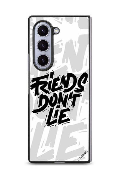 Covernex غطاء حماية لهاتف سامسونج جالاكسي زد فولد 6 بتصميم خط يد "الأصدقاء لا...