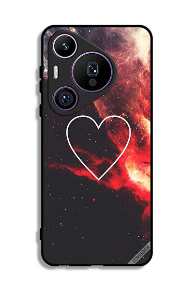 Covernex غطاء حماية لهاتف هواوي بيورا 70 برو بتصميم قلب في الفضاء