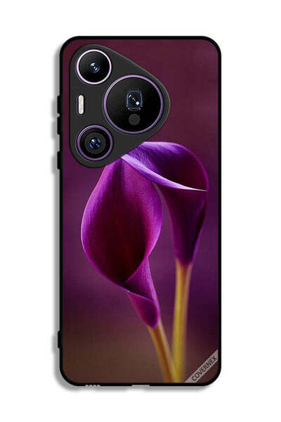 Covernex غطاء حماية لهاتف هواوي بيورا 70 برو بنقشة زهرتين جميلتين