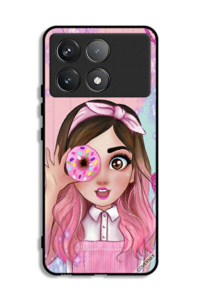 Covernex غطاء حماية لهاتف شاومي ريدمي K70 برو - رسم فتاة محبة للدونات