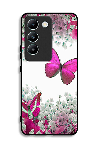 Covernex غطاء حماية لهاتف Vivo Y100 4G برسومات فراشات جميلة وورود صغيرة