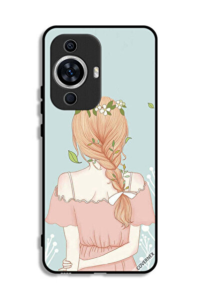 Covernex غطاء حماية لهاتف هواوي نوفا 12 لايت برسم فتاة واقفة لطيفة