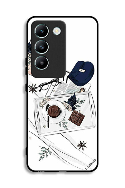 Covernex غطاء حماية لهاتف Vivo V30 Lite 4G بنقشة قهوة وشوكولاتة