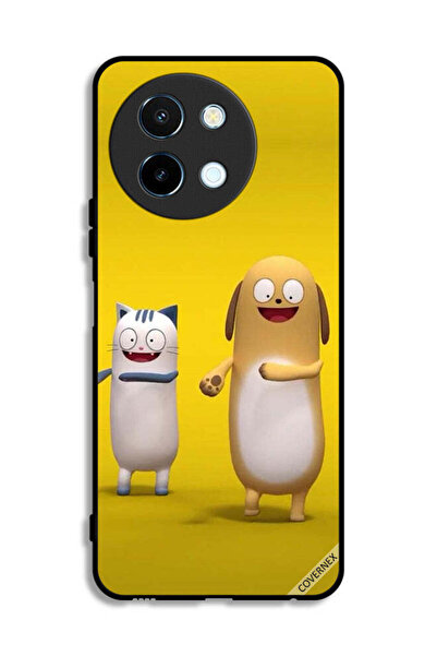 Covernex غطاء حماية لهاتف Vivo Y38 5G قصة قطة وكلب