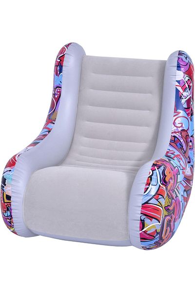 rexa Graffiti Design Flocked Inflatable Lounge Chair 94 x 76 x 76cm