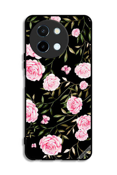 Covernex Vivo Y38 5G Protective Case Cover Rose In Bunches Of Small Leaves