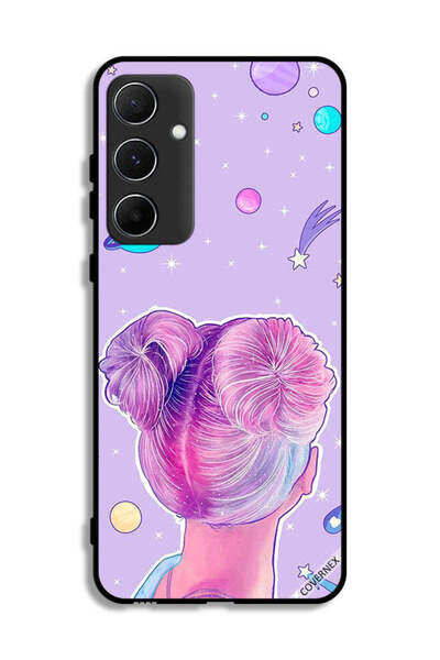 Covernex غطاء حماية لهاتف سامسونج جالاكسي A55 5G، رسم فتاة ونجوم الفضاء