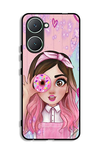 Covernex غطاء حماية لهاتف Vivo Y03 4G برسومات فتاة محبة للدونات