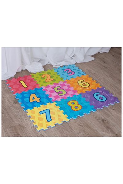 LUDIRO Puzzle Carpet with Numbers 1-9, Thickness 10 mm, Total Area 89x89 Cm, Safe Play