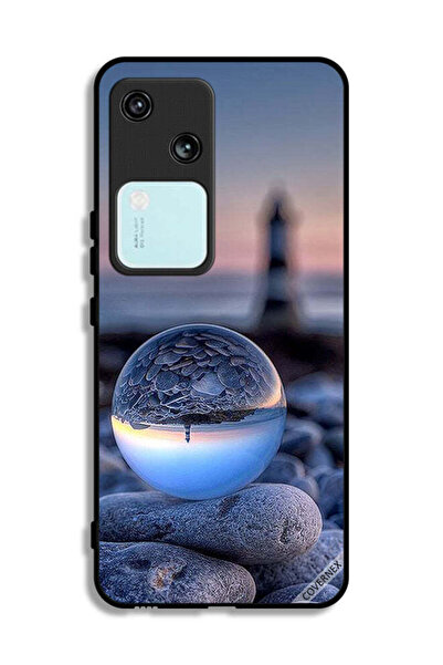 Covernex غطاء حماية لهاتف Vivo V30 5G، تصوير رائع للطبيعة في زجاج دائري