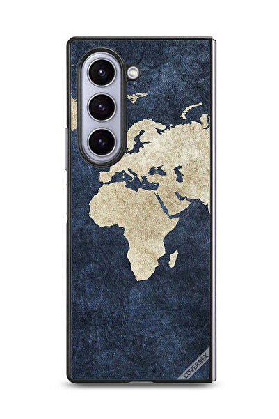 Covernex غطاء حماية لهاتف Samsung Galaxy Z Fold6 بنمط خريطة على الجينز