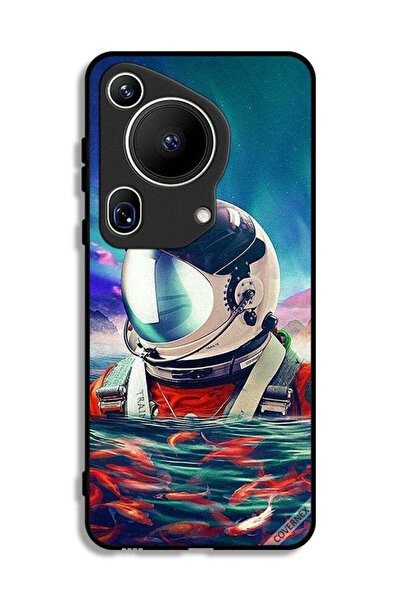 Covernex غطاء حماية لهاتف هواوي بيورا 70 ألترا بتصميم رائد فضاء في بحر الأسماك