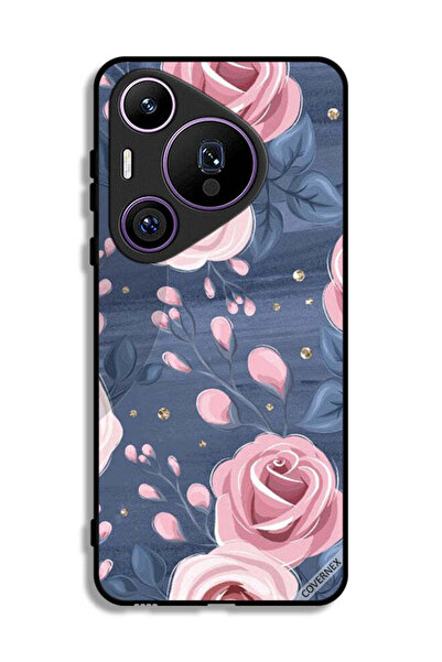 Covernex غطاء حماية لهاتف هواوي بيورا 70 برو بنقشة الورود والأوراق