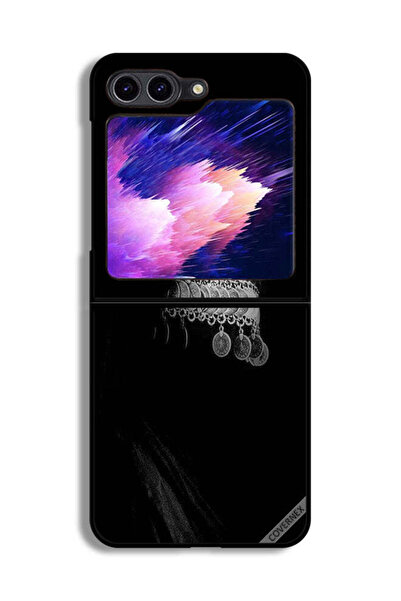 Covernex غطاء حماية لهاتف سامسونج جالاكسي زد فليب 6، مزين بعيون فتاة جميلة وو...