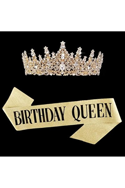 Yıldız Accessory Kraliçe Doğum Günü Seti Taç ve Doğum Günü Kızı Kuşak Eğlence...