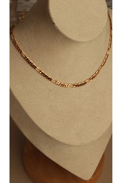 Tişt Accessory Xuping Rose Gold Color Figaro Model Crushed Unisex Chain (44 cm) Necklace