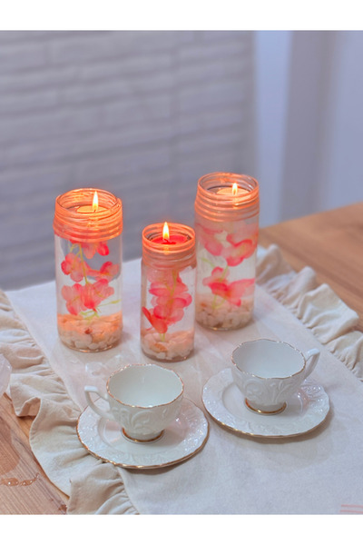 Milea Home Dekor Yenigül Serisi Yüzen Mum Pembe Mutfak Parti Yeni Nesil Modern Masa Sunumluk 3 Adet