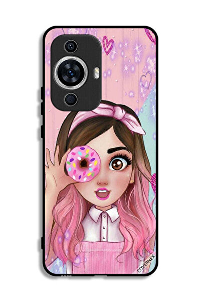 Covernex غطاء حماية لهاتف هواوي نوفا 11 بتصميم فتاة محبة للدونات