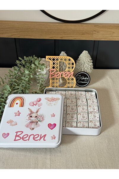 Baykuş Craft Mimarlık İsimli Yeni Doğan Bebek Mevlid Hediyelik Çikolata-Metal...