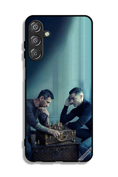 Covernex غطاء حماية لهاتف سامسونج جالاكسي F15 5G ميسي ضد رونالدو يلعبان الشطرنج